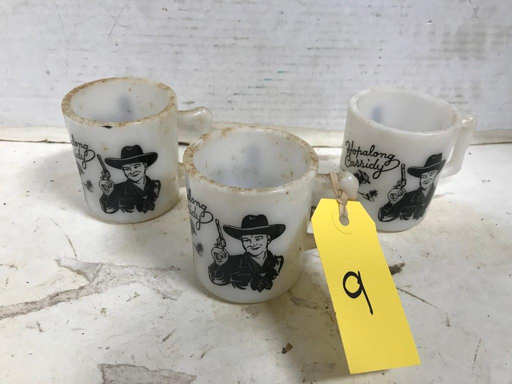 (3) SMALL HOPALONG CASSIDY MUGS