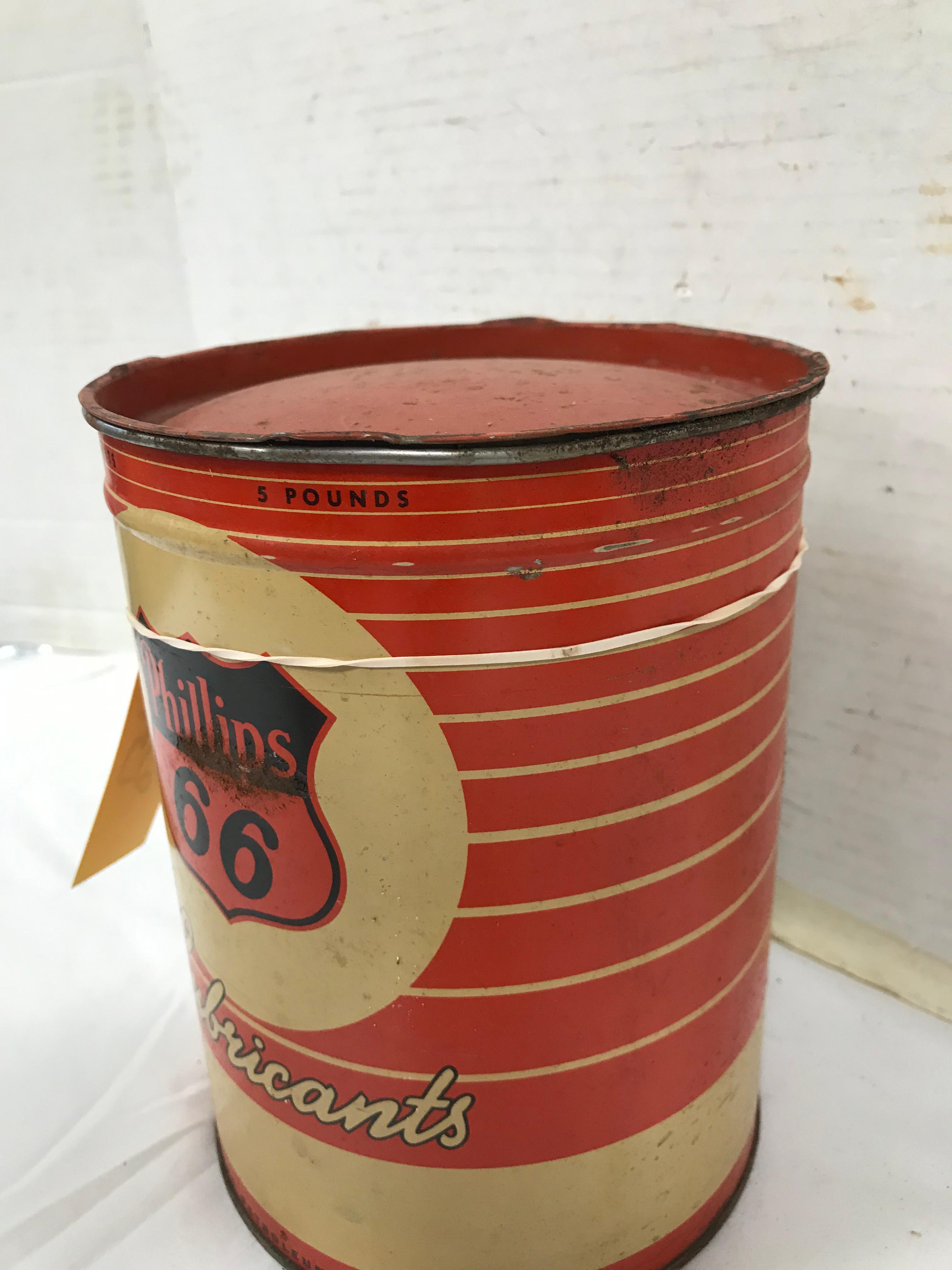 5 POUND PHILLIPS 66 GREASE CAN