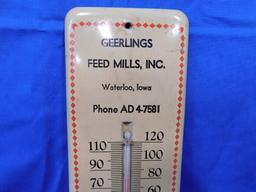 GEERLINGS FEED MILL METAL THERMOMETER