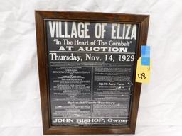 VILLAGE OF ELIZA 1929 AUCTION BILL