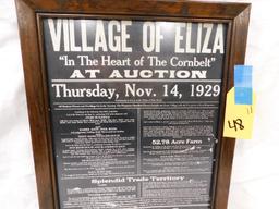 VILLAGE OF ELIZA 1929 AUCTION BILL