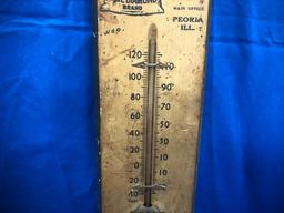 WOODEN WOLTER BROS. THERMOMETER