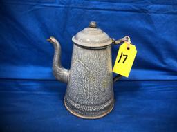 SMALL GREY ENAMEL COFFEE POT