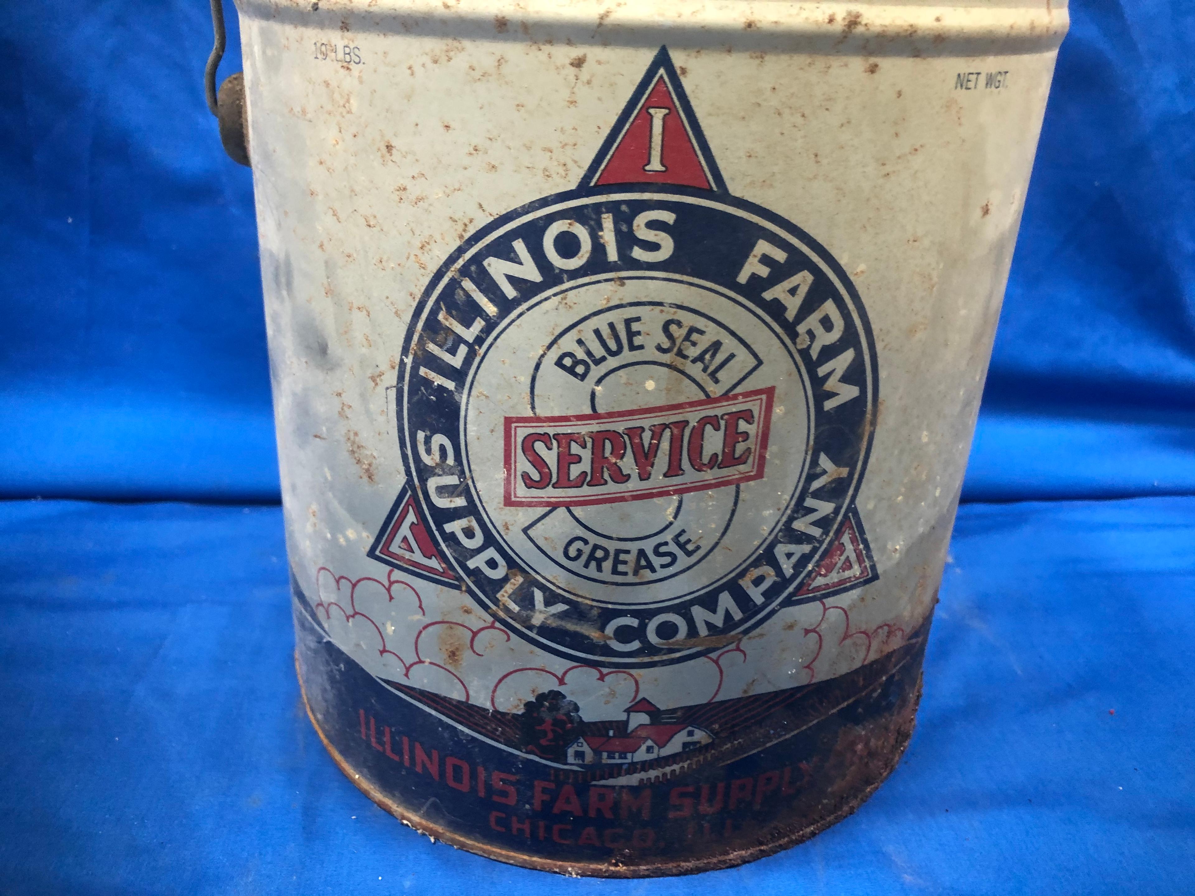 10# ILLINOID FARM SUPPLY COMPANY BLUE SEAL GREASE BUCKET