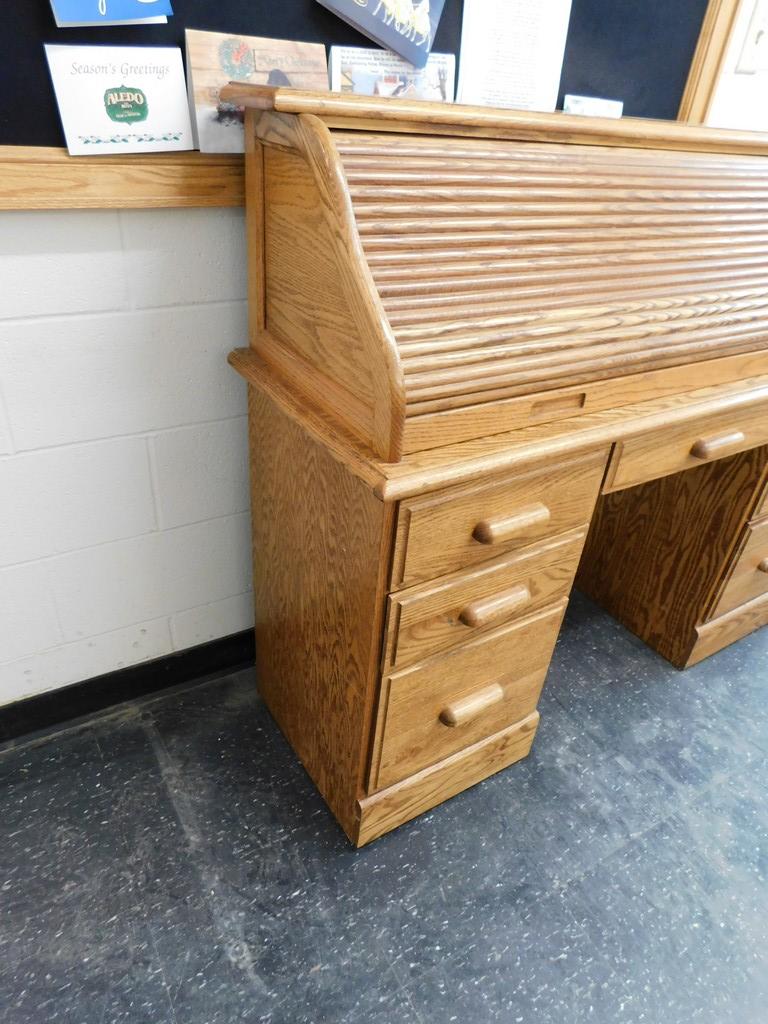 OAK 54" "S" ROLL TOP DESK