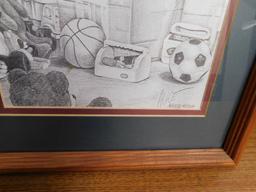 FRAMED "AUCTION TODAY" SKETCH - #42/200 & BIDDING PICTURE