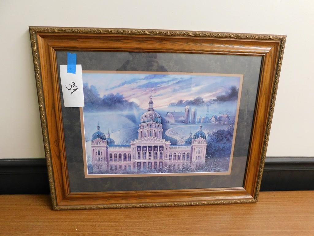 1980 J. RONCKA FRAMED &  MATTED CAPITOL PRINT