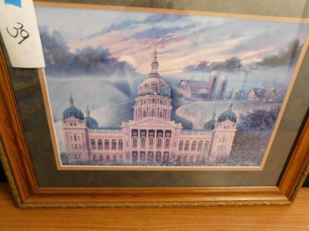 1980 J. RONCKA FRAMED &  MATTED CAPITOL PRINT