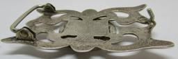 SAND CAST BELT BUCKLE STERLING SILVER DOLLAR 1928