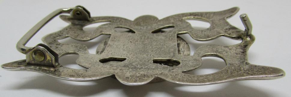 SAND CAST BELT BUCKLE STERLING SILVER DOLLAR 1928