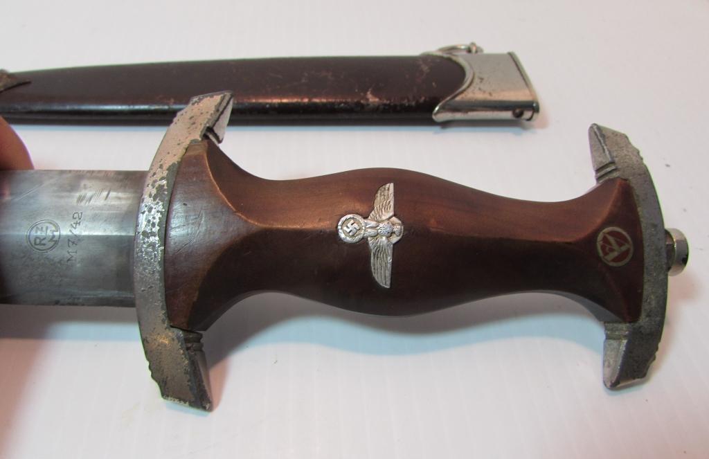 SA DAGGER & SCABBARD WWII RZM M7 42 GERMAN