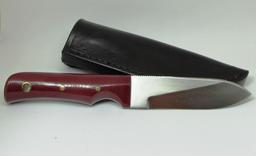 RANDALL 5 GAMBLER KNIFE BRASS LEATHER MICARTA