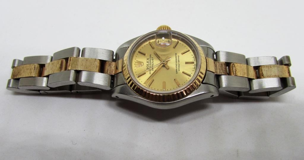 ROLEX STAINLESS & GOLD WATCH W DATEJUST OYSTER