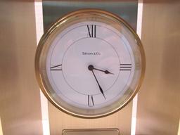 TIFFANY & CO. SWISS BRASS CLOCK DESK MANTEL PILLAR