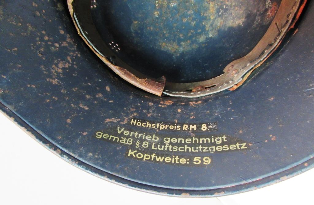 WWII NAZI LUFTSCHUTZ HELMET AIR RAID CIVIL DEFENSE