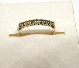 EMERALD BAND RING 18K YELLOW GOLD SIZE 7