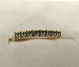 EMERALD BAND RING 18K YELLOW GOLD SIZE 7