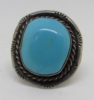 SLEEPING BEAUTY TURQUOISE RING STERLING SILVER