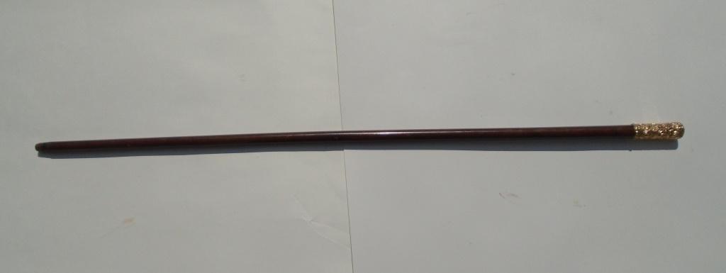 GOLD TOP PRESENTATION CANE WOOD WALKING STICK