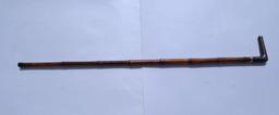 WOOD CANE MARKED 14K GOLD BAND WALKING STICK