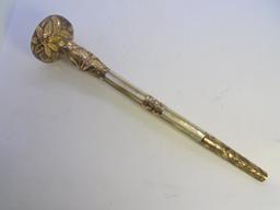 GOLD TOPPED MOTHER OF PEARL PARASOL OR CANE HANDLE