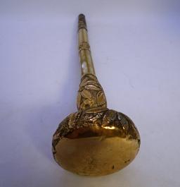 GOLD TOPPED MOTHER OF PEARL PARASOL OR CANE HANDLE