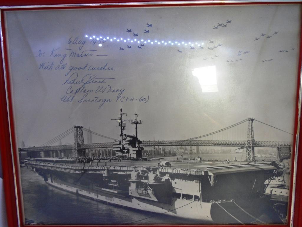 1956 PHOTO USS SARATOGA CV-60 SIGNED CAPTAIN NAVY