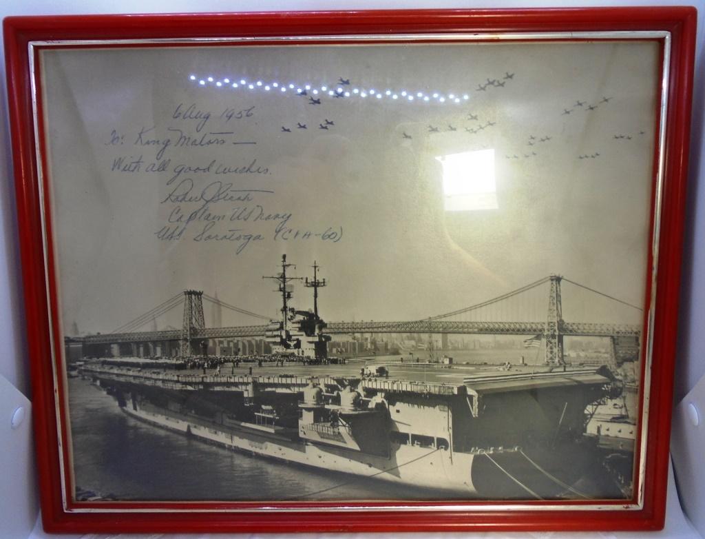 1956 PHOTO USS SARATOGA CV-60 SIGNED CAPTAIN NAVY