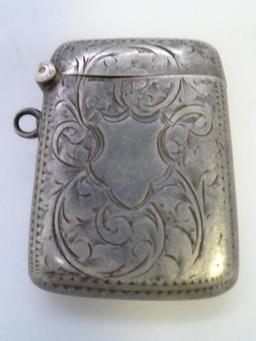 MATCH SAFE VESTA CHATELAINE CASE STERLING SILVER