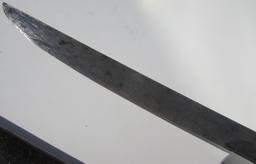 ASIAN TANTO KNIFE SWORD 17.25" w/ SCABBARD WOOD