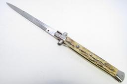 STILETTO SWITCHBLADE KNIFE STAG STAINLESS ROSTFREI