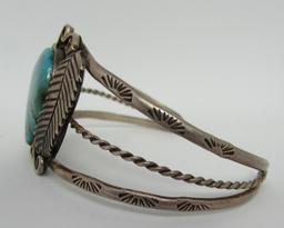 MORENCI TURQUOISE BRACELET STERLING SILVER NAVAJO