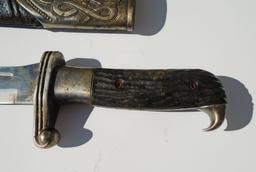 GERMAN WWII KNIFE RAD ARBEIT ADELT w SCABBARD