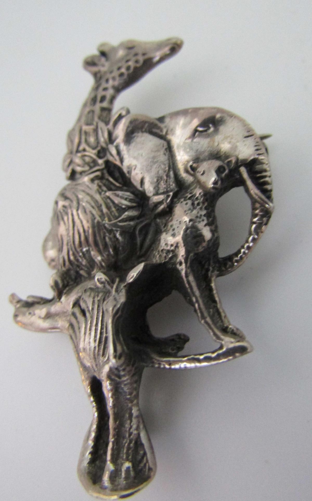 KABANA PIN STERLING SILVER ANIMAL KINGDOM BROOCH