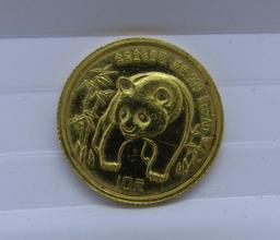 1986 PANDA 10 YUAN CHINA GOLD COIN