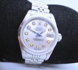 ROLEX DIAMOND DATEJUST LADIES WATCH SS