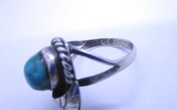 BEGAY TURQUOISE RING STERLING SILVER DEAD PAWN