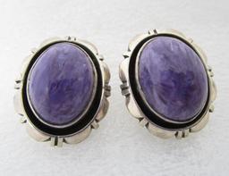 CARROL FELLEY STERLING SILVER EARRINGS SUGILITE