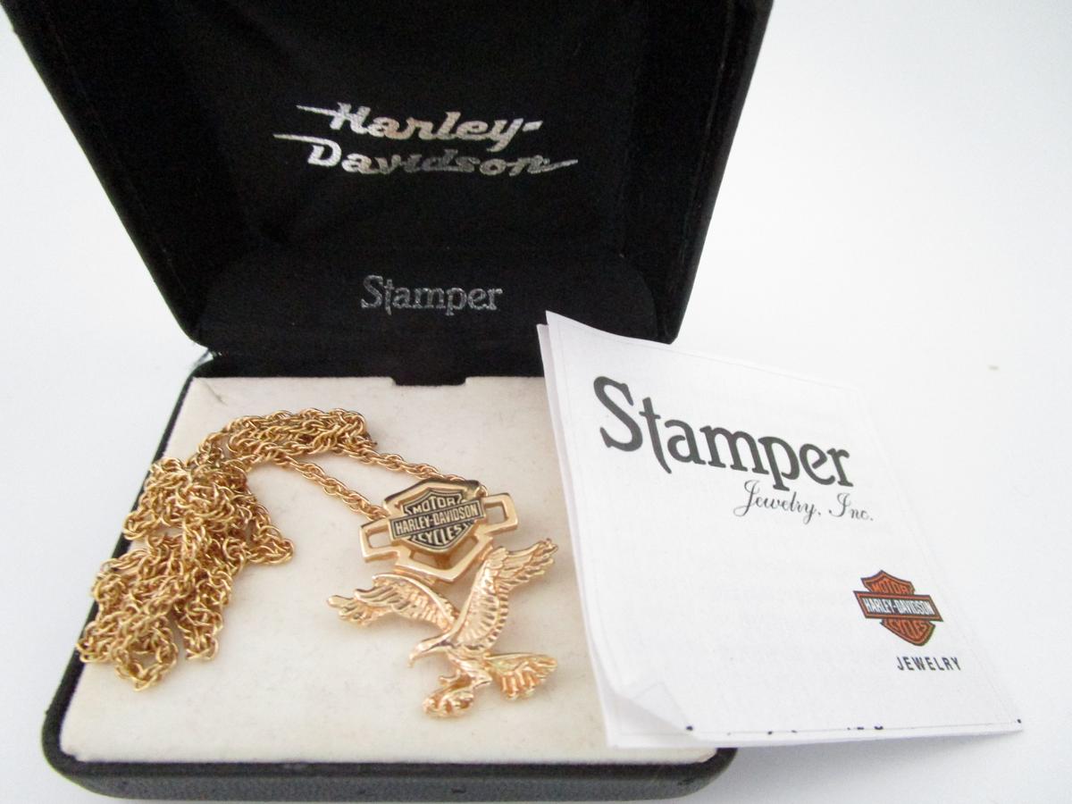 HARLEY DAVIDSON 20" NECKLACE & CHARM YELLOW GOLD