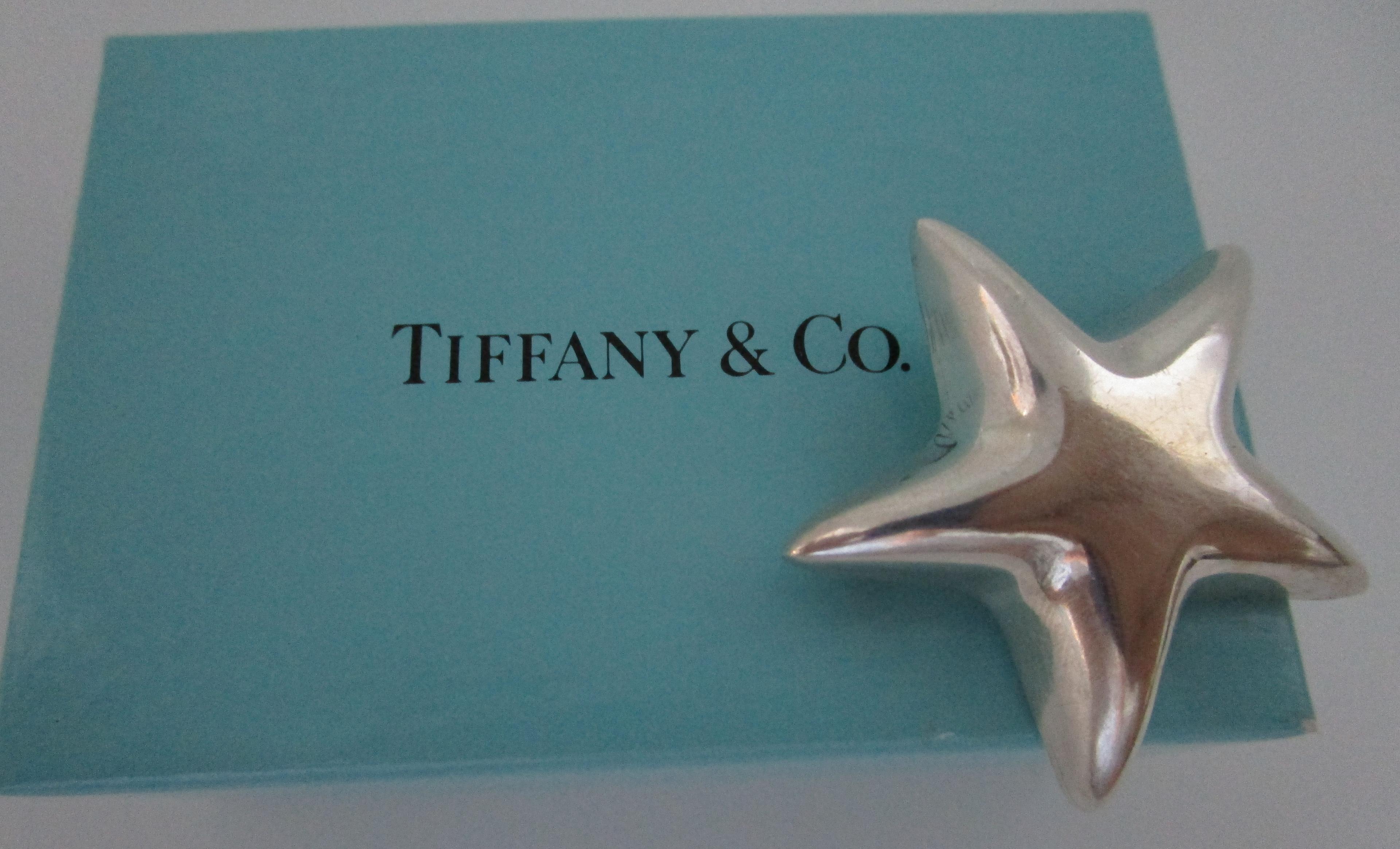 TIFFANY & CO STAR PIN STERLING SILVER BROOCH