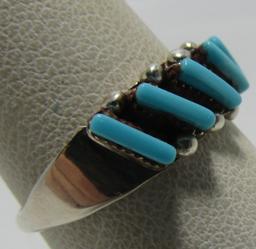 LAMY PETIT PT TURQUOISE RING STERLING SILVER