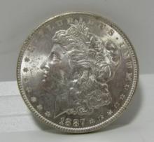 1887 P US MORGAN SILVER DOLLAR COIN UNC