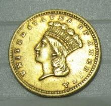 1856 US INDIAN PRINCESS 1 DOLLAR GOLD COIN