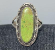 STERLING NATIVE AMERICAN GASPEITE RING