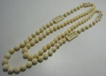 35" STRAND NECKLACE 5MM 14K GOLD & 8MM IVORY BEAD