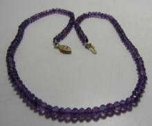 AMETHYST BIROLETTE BEAD NECKLACE 14K YELLOW GOLD