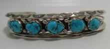 SPENCER TURQUOISE CUFF BRACELET STERLING SILVER