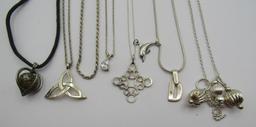 7 NECKLACES ALL STERLING SILVER 18" TO 24" 48.9GRM