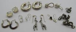 8 PAIR OF STERLING SILVER EARRINGS 29.5GRAMS