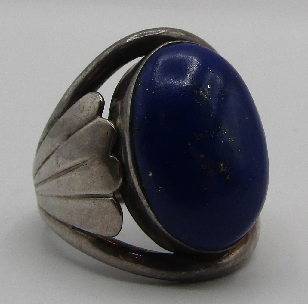 BLUE LAPIS LAZULI RING STERLING SILVER SIZE 7